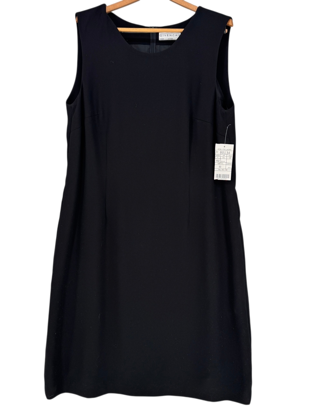 Givenchy Black Sleeveless Shift Dress Sheath Knee Length Quiet Luxury New